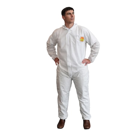 Cordova C-Max SMS Coverall - White, Elastic Wrists, Elastic Ankles, 2XL, 12PK SMS2002XL